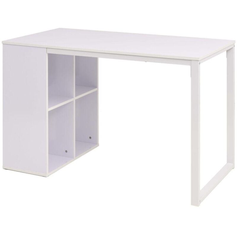 Helloshop26 - Bureau table meuble travail informatique écriture 120 cm blanc