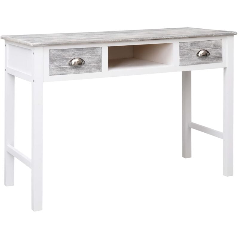 Helloshop26 - Bureau table poste de travail meuble d'ordinateur informatique étude 110 x 45 x 76 cm bois gris
