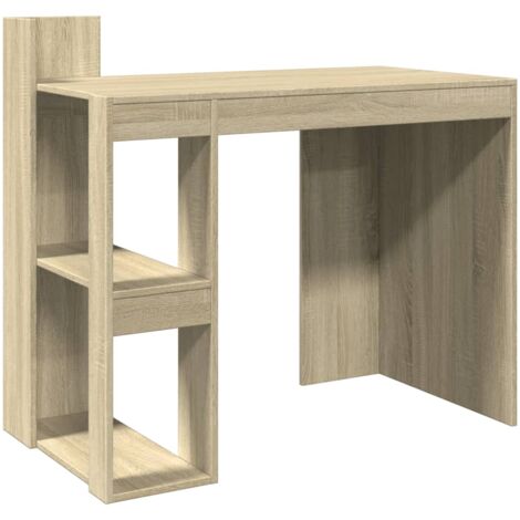 Bureau table poste de travail meuble d'ordinateur informatique étude chêne sonoma 103,5 x 56,5 x 94 cm bois d'ingénierie brun