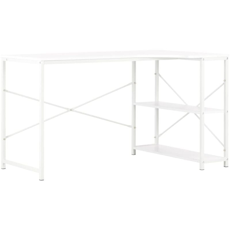 Helloshop26 - Bureau table poste de travail meuble d'ordinateur informatique étude d'ordinateur 120 x 72 x 70 cm blanc