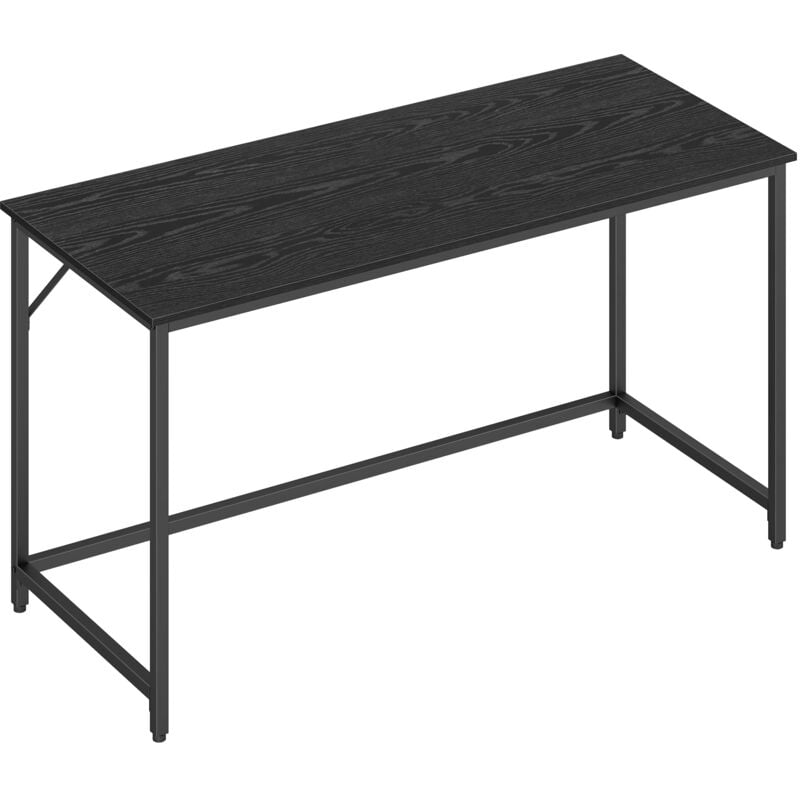 Vasagle - Bureau, Table, Poste de Travail, pour Bureau, Chambre, 60 x 140 x 76 cm, Style Industriel, Cadre en Métal, Noir Boisé et Noir d'Encre