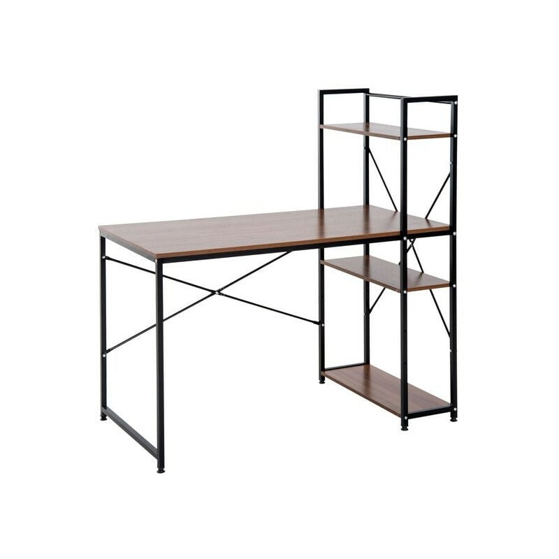 MH - Bureau à étagères julian noir et bois