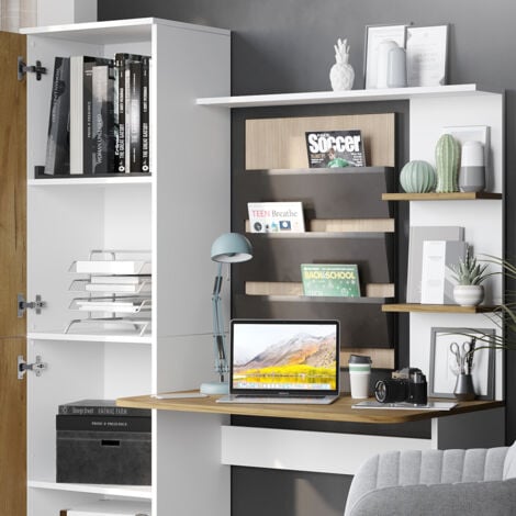 Vicco étagère "Anteo", Blanc/Chêne, 60 X 110 Cm | Blanc | Etagère