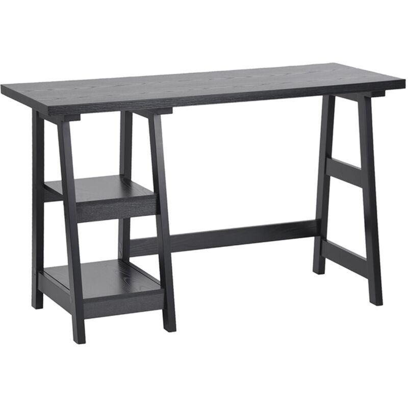 Bureau avec étagères 120x51x74 cm en noir - Wellhome