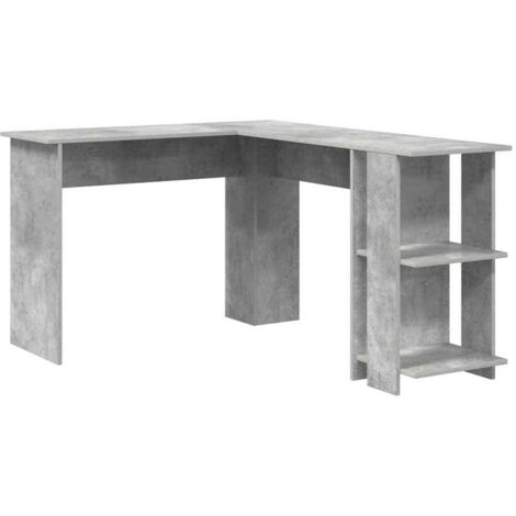 Bureau，Table de travail，Secrétaire d'angle en béton gris Béton gris Panneau de particules CFW49110