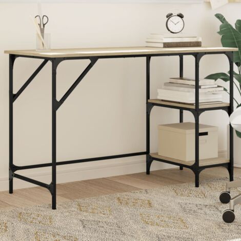 Bureau，Table de travail，Table d'étude chêne sonoma 120x50x75 cm métal et bois d'ingénierie CFW354646