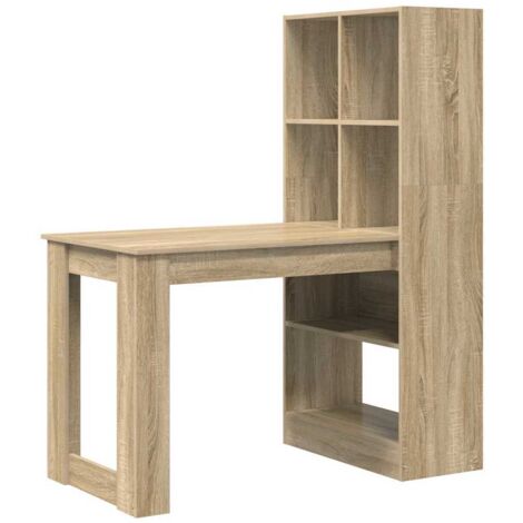Bureau，Table de travail，Table d'étude Chêne sonoma 122 x 67 x 145 cm Bois d'ingénierie CFW95025