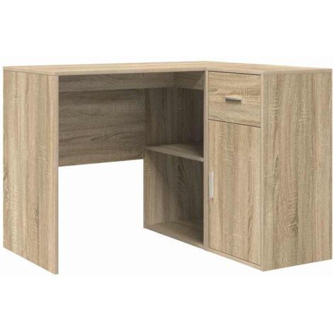 Bureau，Table de travail，Table d'étude d'angle Chêne Sonoma 102 x 50 x 75 cm Bois d'ingénierie CFW74219