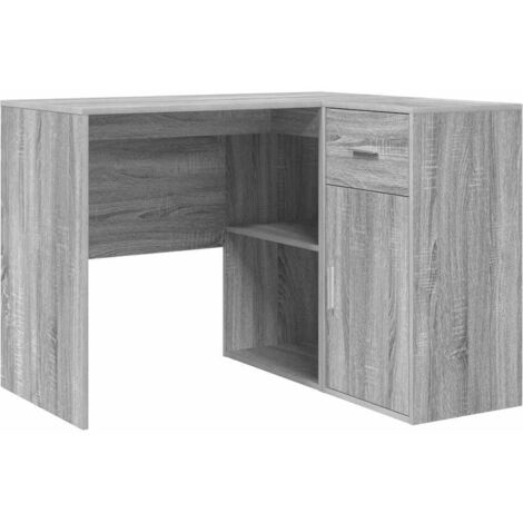 Bureau，Table de travail，Table d'étude d'angle Sonoma gris 102 x 50 x 75 cm Bois d'ingénierie CFW15230