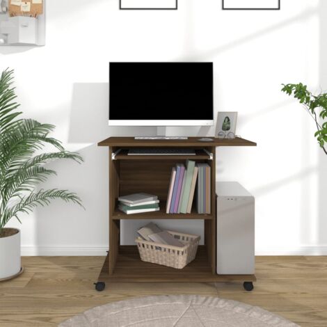 Bureau,Table de travail,Table d'étude d'ordinateur Chêne marron 80x50x75 cm Bois d'ingénierie CFW287777
