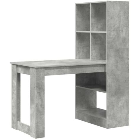 Bureau，Table de travail，Table d'étude Gris béton 122 x 67 x 145 cm Bois d'ingénierie CFW64342