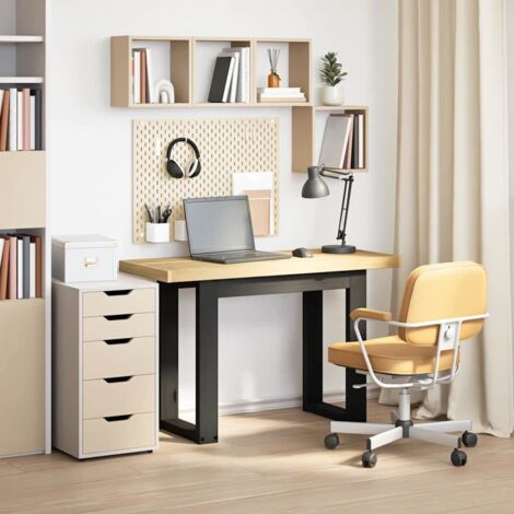 Bureau，Table de travail，Table d'étude NOAIN pieds en forme de U 120x50x75 cm bois massif pin CFW34970