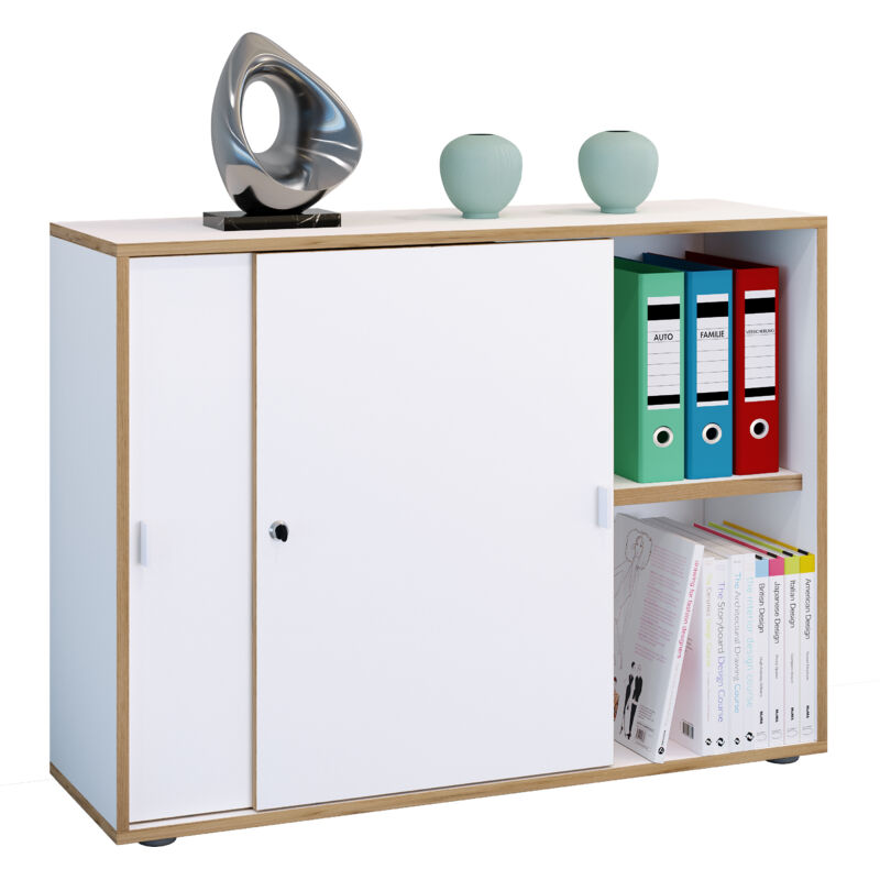 VCM - Bureautique Salia h. 74 x l. 100 x p. 37 cm Blanc
