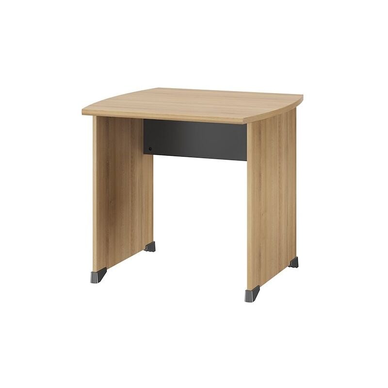 Gautier - Bureau droit chêne l 80 x p 80 cm piètement plein bois - Jazz