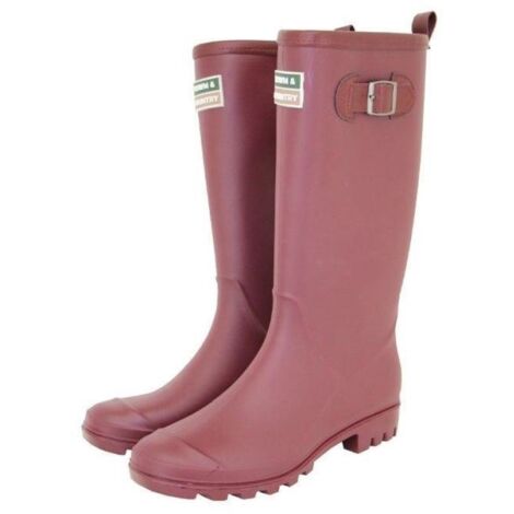 Burford Wellington Boots Aubergine - Size 4 -TFW5820