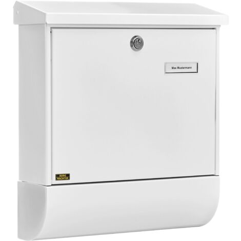 BURG Briefkasten VARIO-SET - mit Zeitungsbox, Stahl verzinkt weiß
