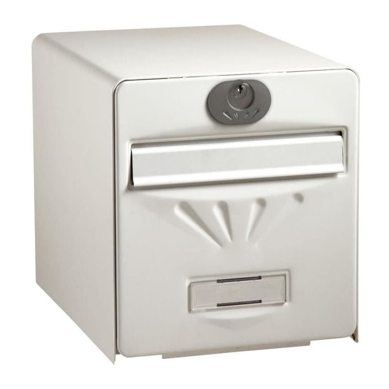 Boite aux lettres Balneaire en acier galvanise - Porte arriere vitree - Blanc - Burg Wachter