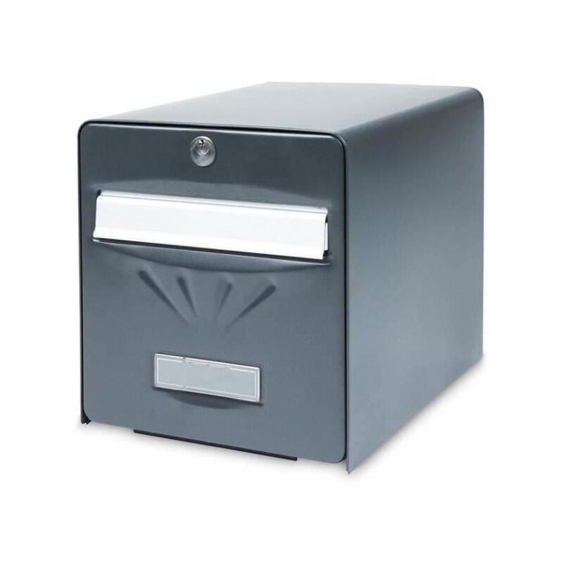 Boîte aux lettres Balnéaire en acier galvanisé - Porte arriere vitrée - Gris anthracite - Burg Wachter