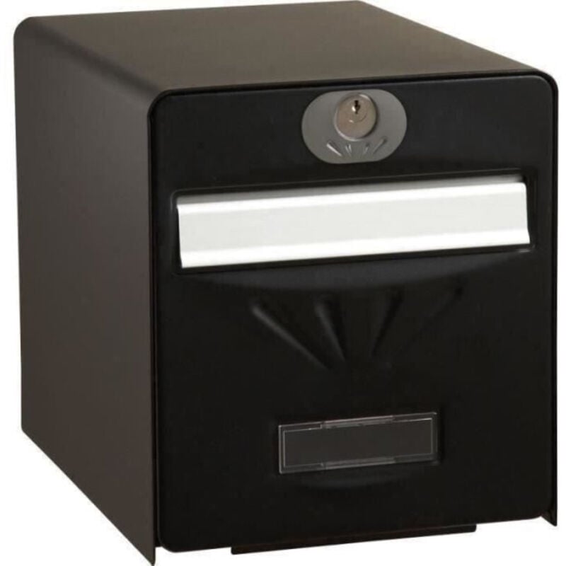 Boite aux lettres Balneaire en acier galvanise - Porte arriere vitree - Noir - Burg Wachter