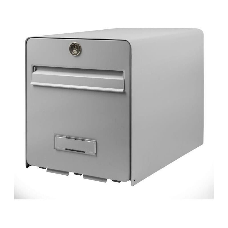 Boite aux lettres Favor en acier galvanise - 2 portes - Gris - Burg Wachter