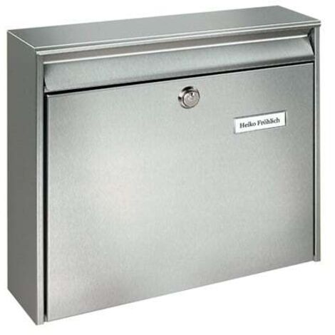 Burg Wächter 20200 BORKUM 3877 NI Boîte aux lettres acier inoxydable argent avec serrure à clé W056111