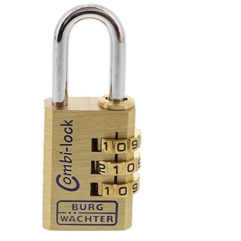 Burg Wächter 2471 Cadenas 30.80 mm laiton avec serrure à combinaison