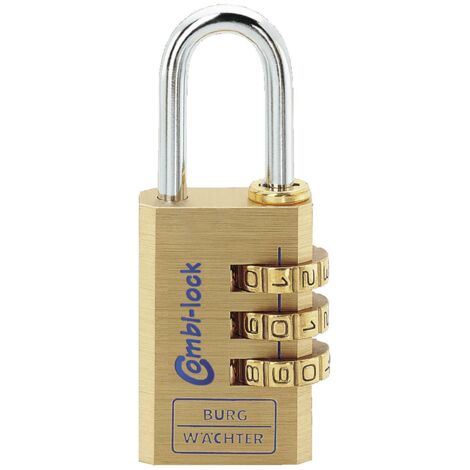 Burg Wächter 2851 Cadenas 22.50 mm laiton avec serrure à combinaison C300142