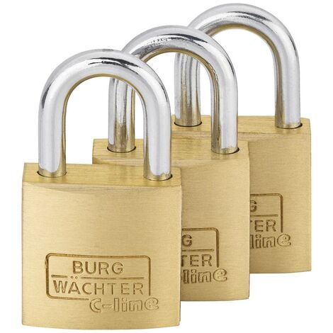 Burg Wächter 29921 Cadenas 25.00 mm fermeture universelle laiton avec serrure à clé