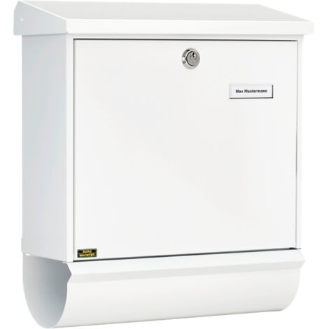 Burg Wächter 32670 COMFORT-Set 91300 W Briefkasten Stahlblech Weiß Schlüsselschloss