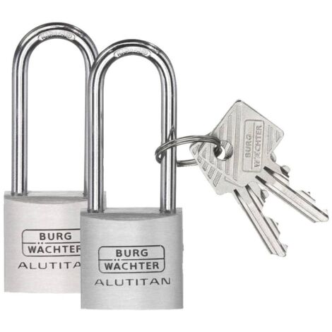 Burg Wächter 36141 Cadenas 20.90 mm fermeture universelle aluminium avec serrure à clé C308082