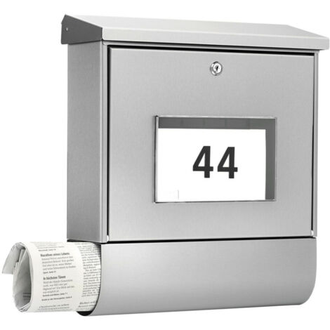 Burg Wächter 4400Ni Malaga Briefkasten Stahlblech Nickel Schlüsselschloss