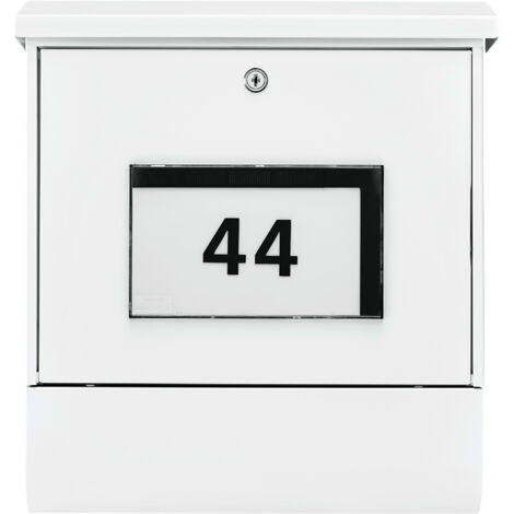 Burg Wächter 4400W Malaga 4400 W Briefkasten Stahlblech Weiß Schlüsselschloss