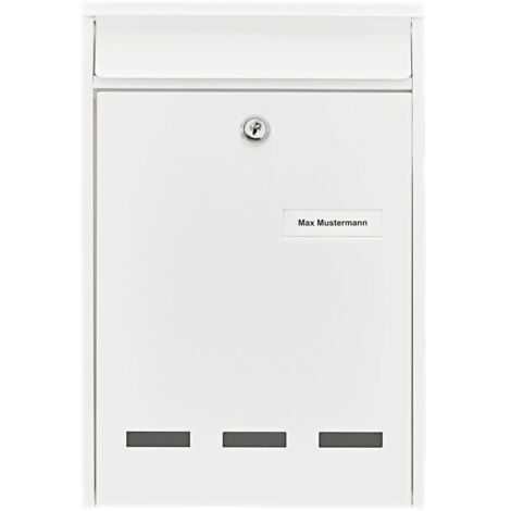 Burg Wächter 61010 POCKET 5871 W Boîte aux lettres acier blanc avec serrure à clé C306372