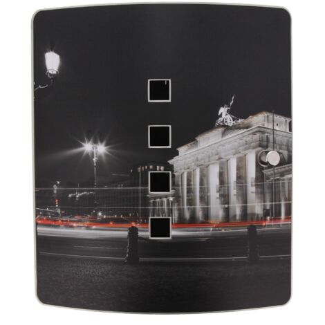Burg-Wächter 6204/10 Ni Berlino Notte, 10 ganci, porta in acciaio inox con angolo di apertura di 90° e chiusura magnetica, colore: Nero/Acciaio inossidabile