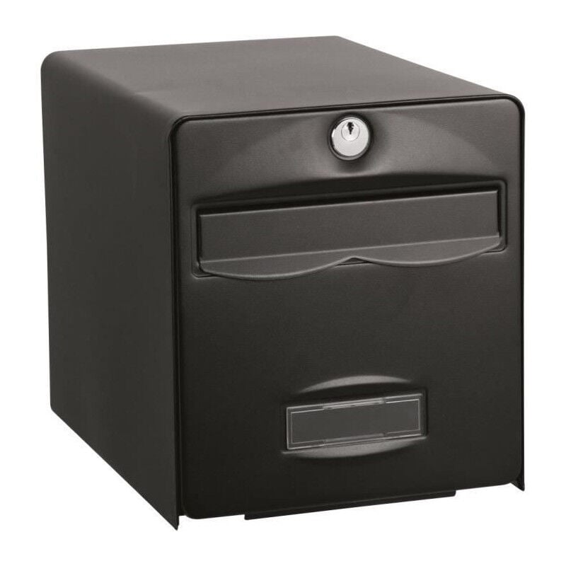 Boite aux lettres Balthazar en acier galvanise - 2 portes - Noir - Burg Wachter