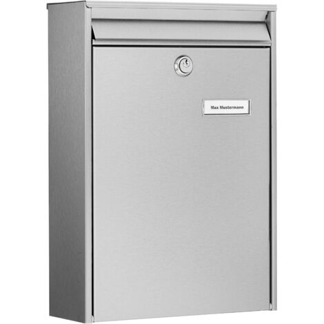BURG-WÄCHTER Briefkasten Berlin 3777 NI H.400mm B.285mm T.105mm VA DIN C4 - BERLIN 3777 NI