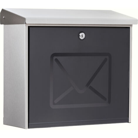 BURG-WÄCHTER Briefkasten Lucca 3713 Ni Letter H.340mm B.380mm T.148mm VA DIN C4 - 3713 NI LETTER