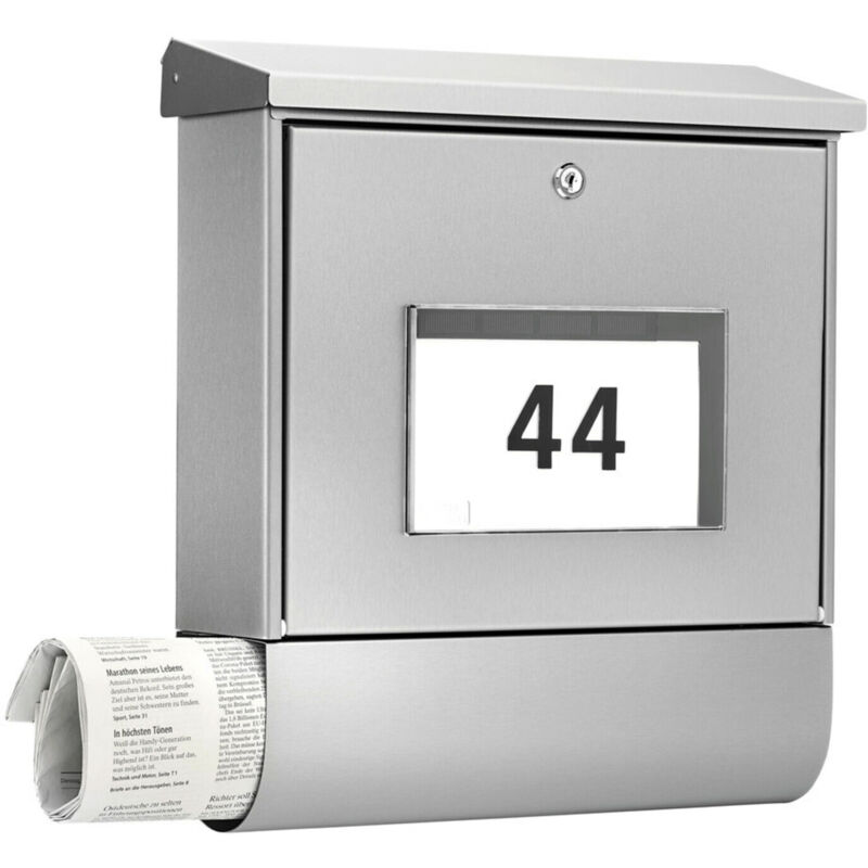 Burg Wachter - Burg Wächter 4400Ni Malaga Briefkasten Stahlblech Nickel Schlüsselschloss