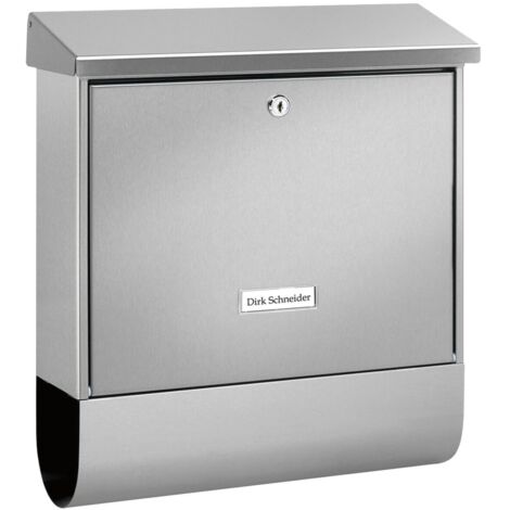 Burg-Wächter Briefkasten Nordland mit Zeitungsfach, Postkasten Edelstahl rostfrei