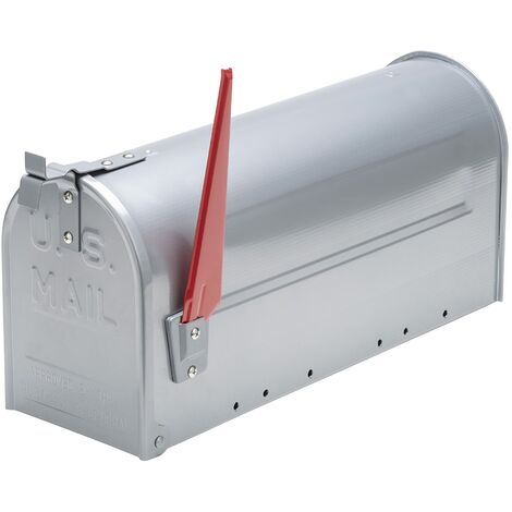 BURG-WÄCHTER Cassetta postale americana, Cassetta postale giardino, U.S. Mailbox con bandierina orientabile, Senza targhetta nome, Alluminio, US-Box 892 ALU