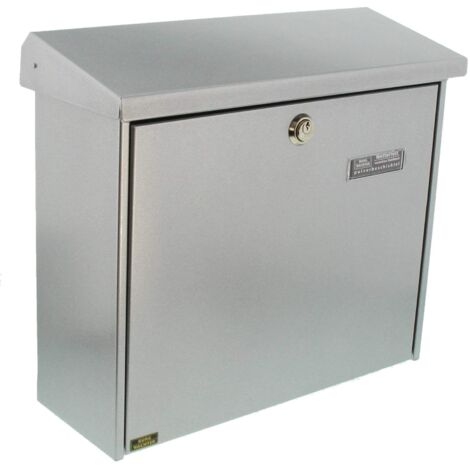 Burg-Wächter Comfort 913 Si Cassetta Postale con Arresto di Apertura, Argento, Integriertes Zeitungsfach - Verzinkter Stahl