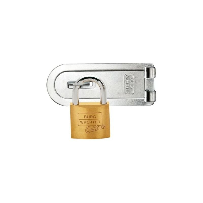 Burg-Wächter Dispositif De Sécurité Pour, Moraillon Set + Cadenas Pour Portes De Flächenbündige, Pcc 80 + 222 30 Sb