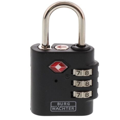 Burg Wächter Lucchetto regolabile TSA di sicurezza, spessore 3,5 mm, 3 rulli numerici, TSA 77 30 SB