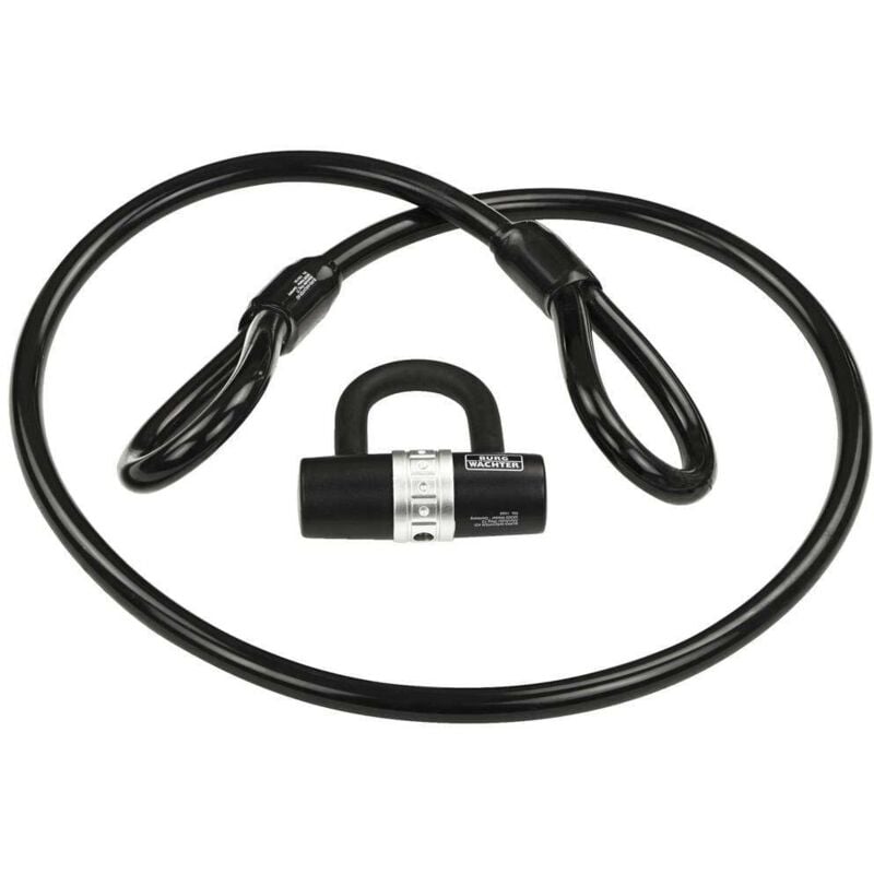 Burg Wachter - Burg Wächter 750 150 + 1480 Antivol à câble spiralé noir fermeture à clé