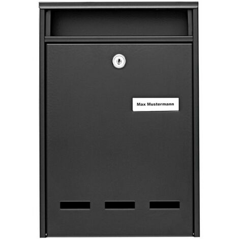 Burg Wächter WISMAR 771 S Boîte aux lettres acier noir avec serrure à clé Y848112