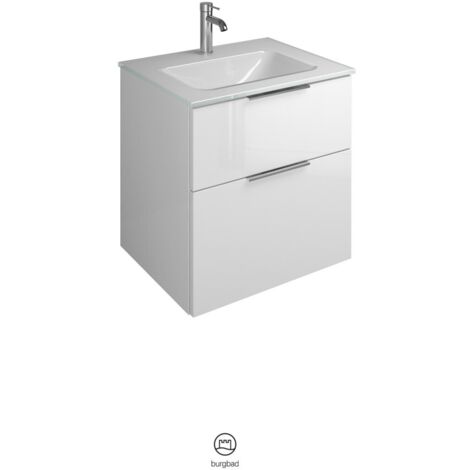 burgbad Eqio Glas-Waschtisch inklusive Waschtischunterschrank,
