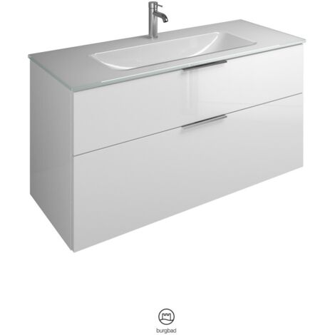 burgbad Eqio Glas-Waschtisch inklusive Waschtischunterschrank,