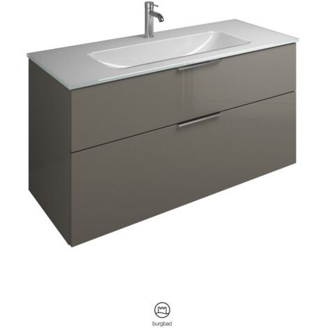 burgbad Eqio Glas-Waschtisch inklusive Waschtischunterschrank,