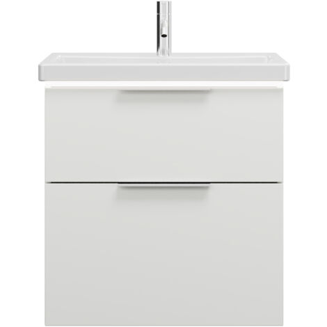 burgbad Eqio lavabo cerámico con mueble bajo para lavabo con