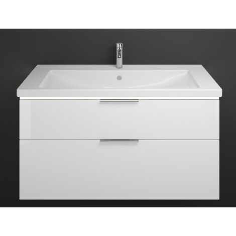 burgbad Eqio lavabo en céramique avec meuble sous-lavabo et